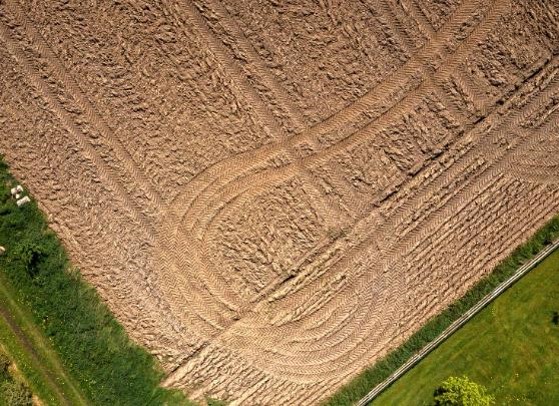 Aeriel view of field, still from the Quickening, Deirdre O Mahony